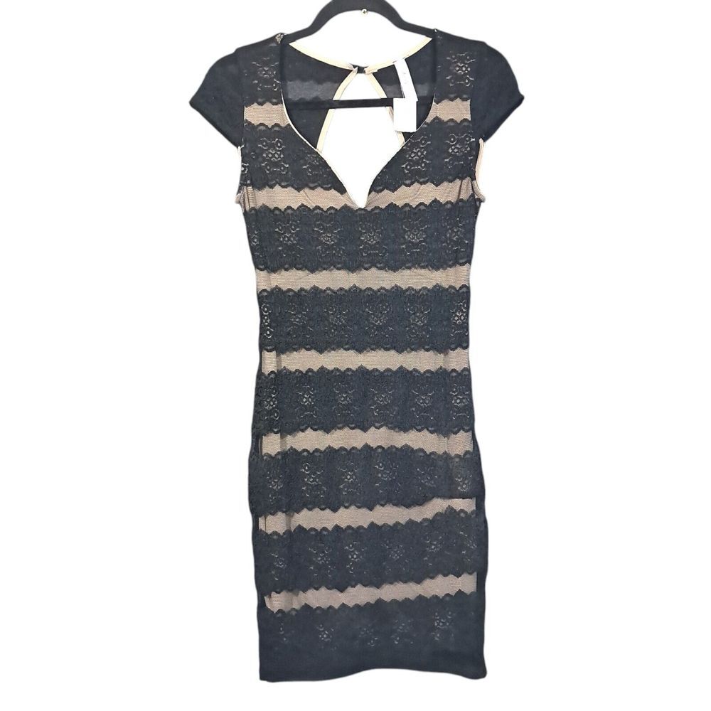 Lovely Day Mesh Lace Sexy Black Dress Stretch Open Back Bodycon Night Out‎